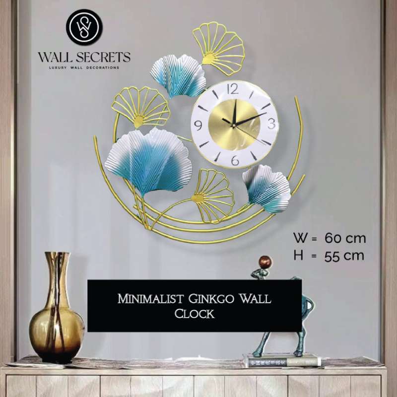 Geometric Ginkgo Leaf Wall Clock