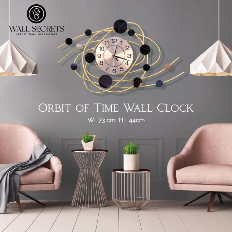 Geometric Wall Clock with the solar system