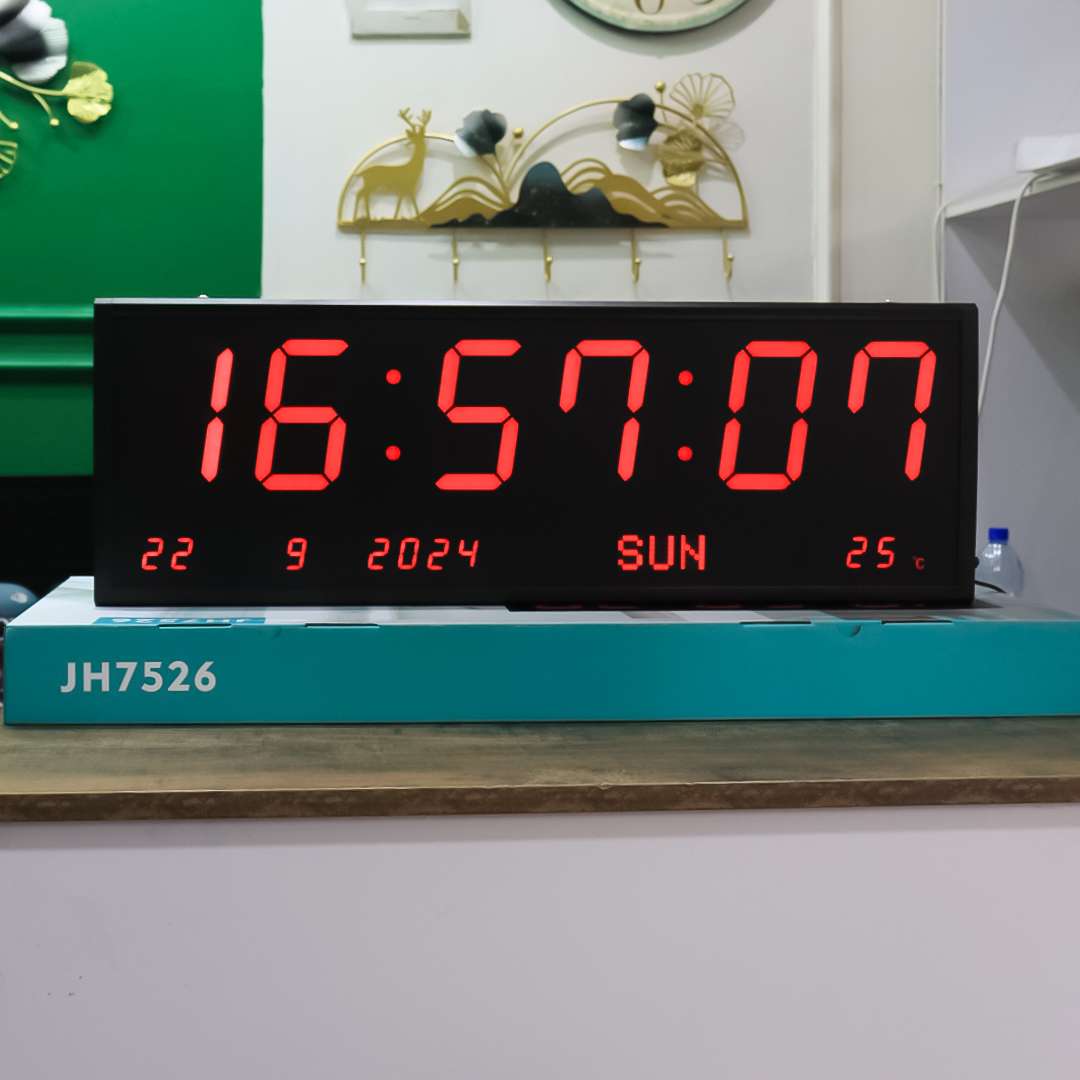 30 inch large LED wall clock with red color