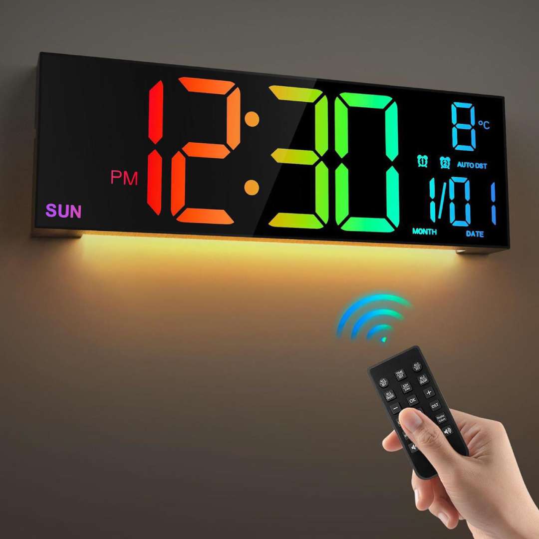 8 Color Changing RGB LED Digital Clock