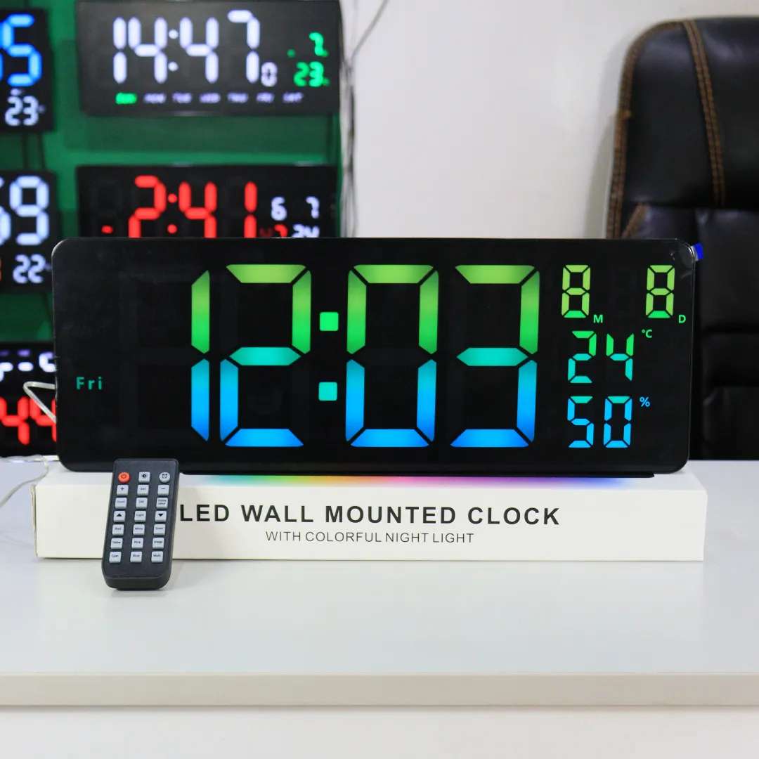 Largest 8 Color Changing RGB LED Digital Wall Clock in Kenya-Time, Date ...