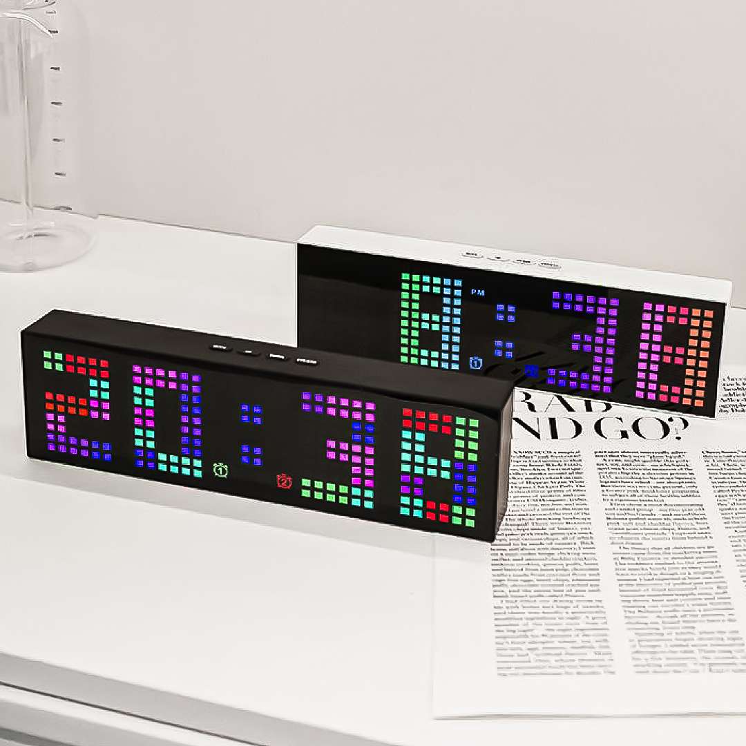 Dot Matrix Multicolored LED Digital Clock