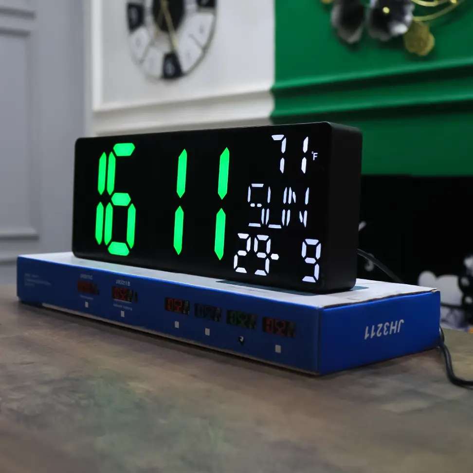 Best Design Green LED Digital Wall Clock
