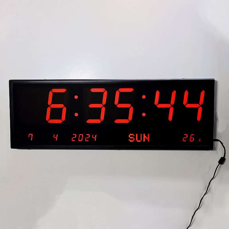 30 inch large LED wall clock with red color