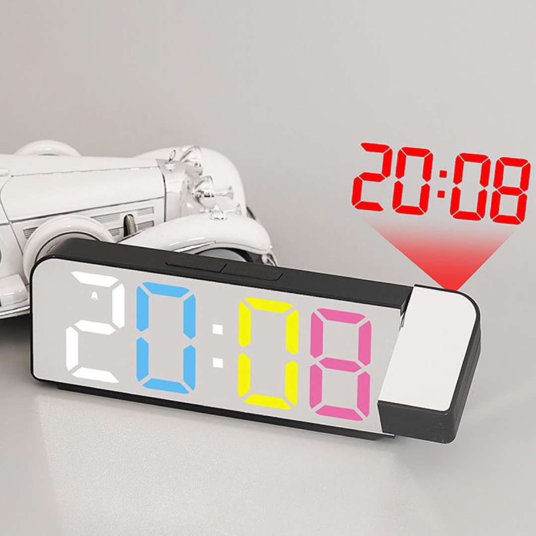 mirror face multicolored projection LED Digital clock