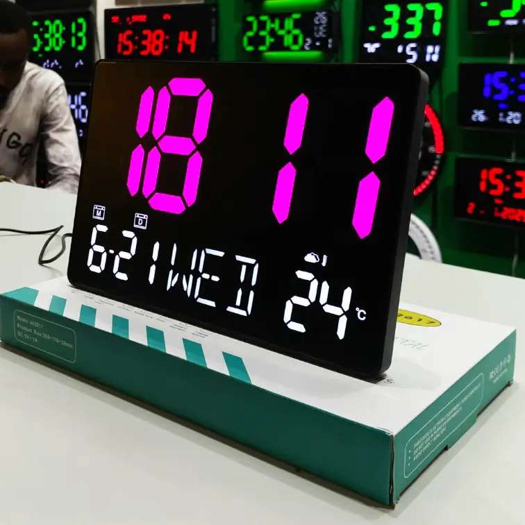 Warm Magenta and Cool Cyan-Blue -pink LED Digital Clock
