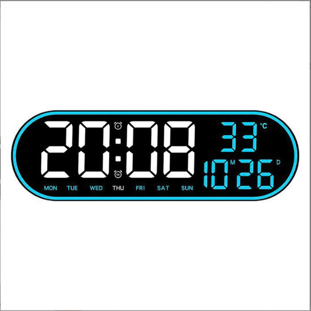 Large Frame Lighting Oval LED Digital Clock