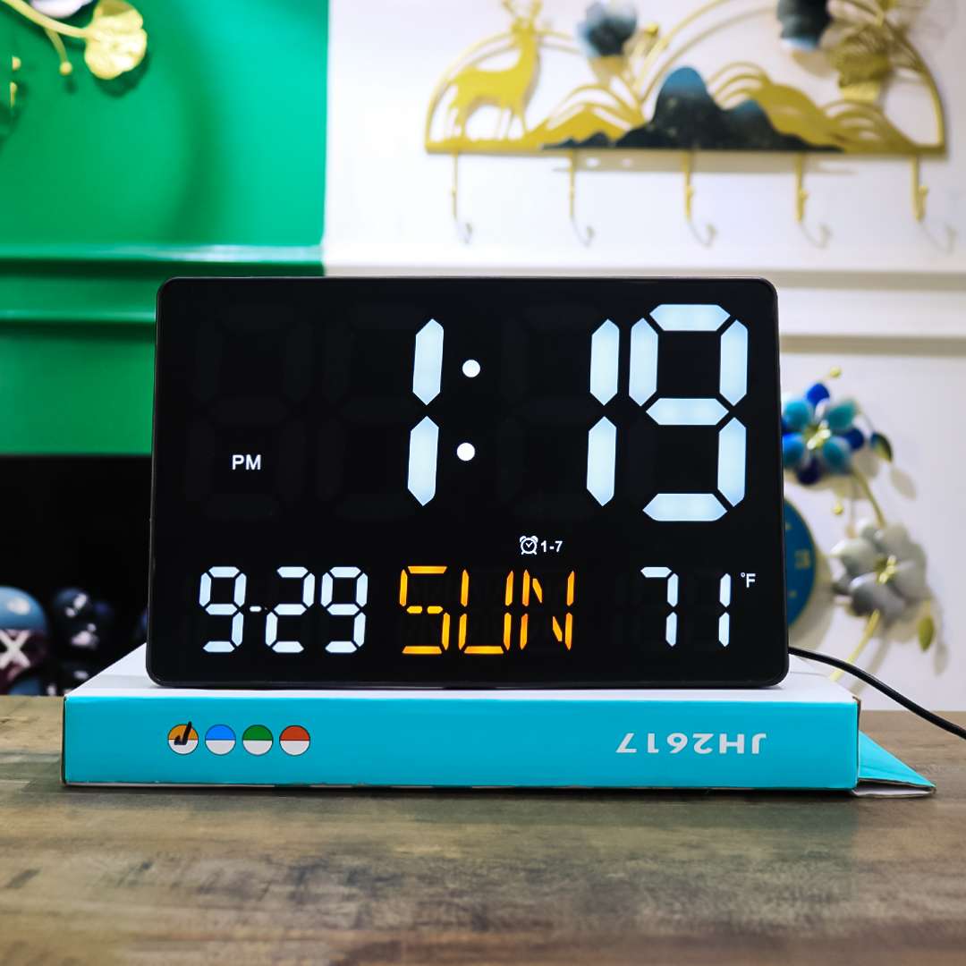 white LED digital clock for living room