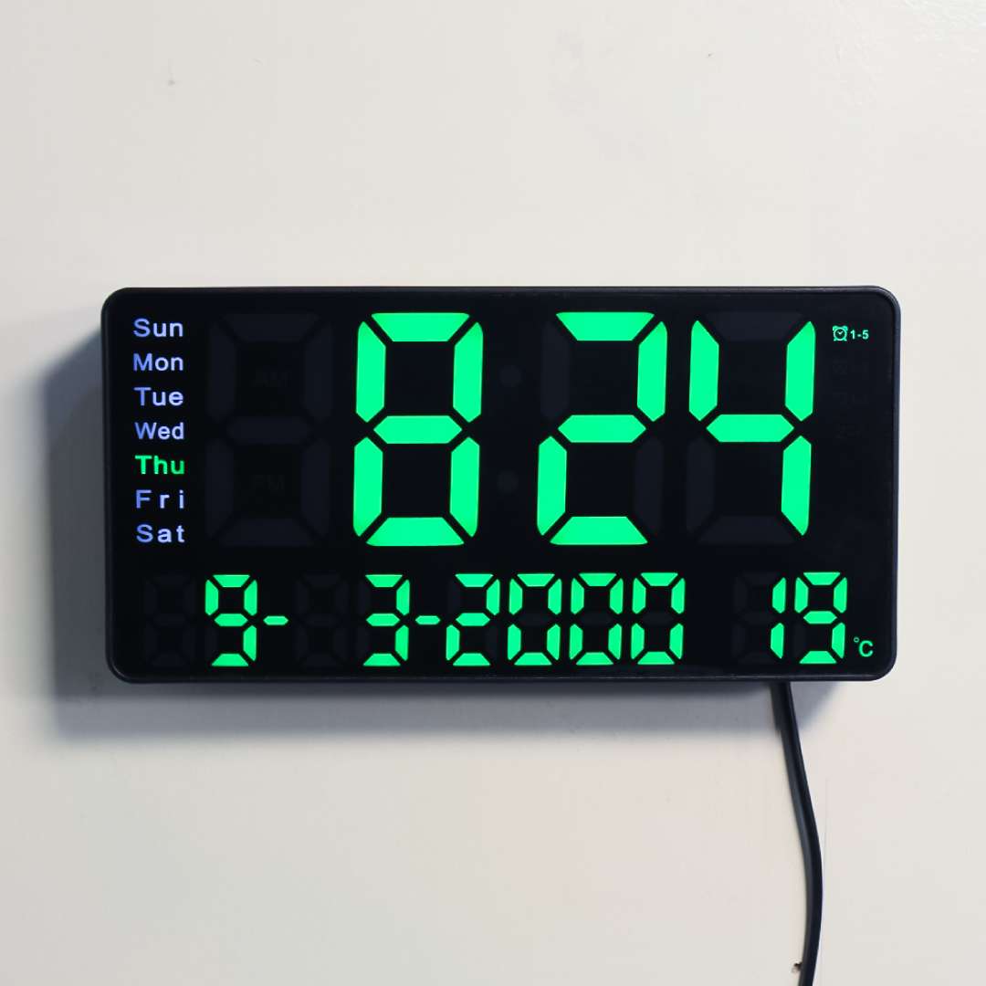 Green LED Digital Wall Clock