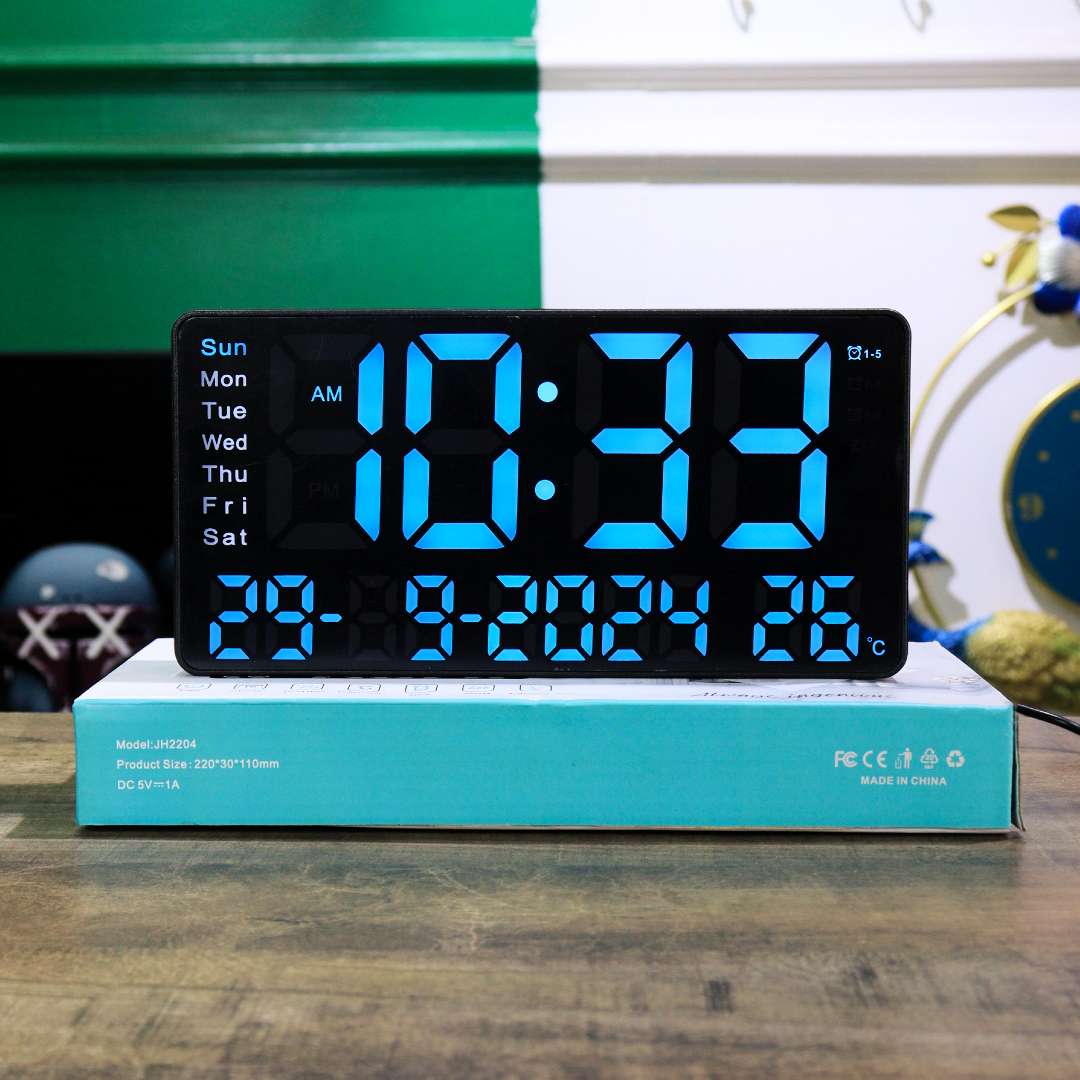 small blue LED Digital clock for living room