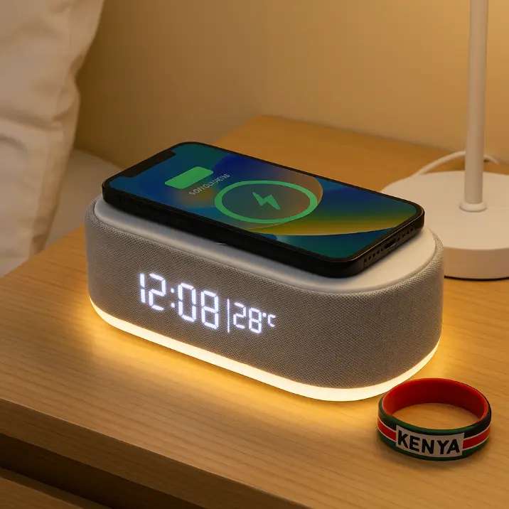 Led Clock Wireless Smart LED Digital Clock with Bluetooth Speaker and Wireless Charger ...